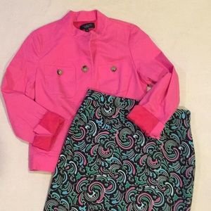 ❤️3/$25❤️ Banana Republic | EUC Black Printed Skirt 8